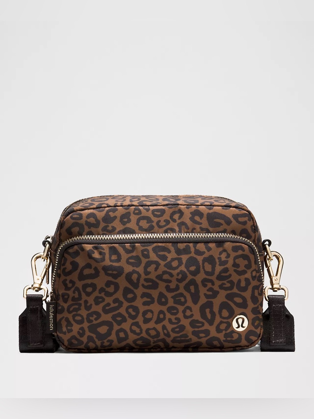 lululemon 🤎 Everywhere Leopard Print Brown Crossbody Bag 2L Gold Hardware NWOT